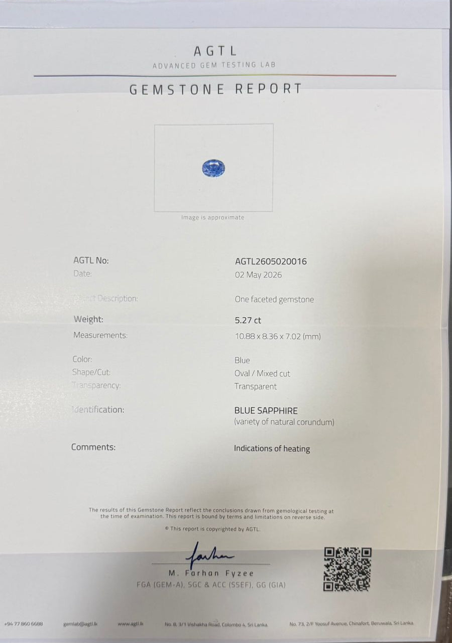 Ceylon Blue Sapphire - 5.27ct